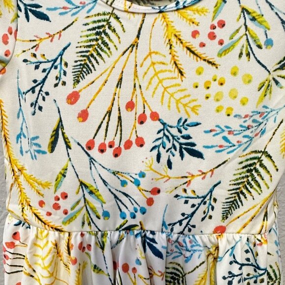 Dot Dot Smile Girls' White Yellow Green Cottage Core Sweet Floral Dress 12/24M - Picture 2 of 6